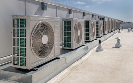 Heating and cooling system on roof